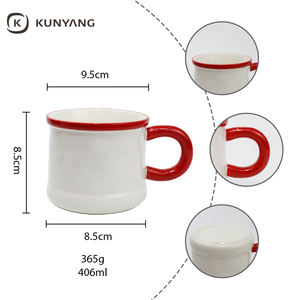 Tasses à café en céramique de porcelaine émaillée couleur minimaliste, compatibles lave-vaisselle et micro-ondes, pour la maison, vente en gros - Product Image 4
