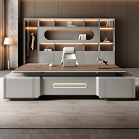 Table de travail en forme de L moderne de luxe de haute qualité, table de direction en bois, bureau de PDG, bureau de chef, ensemble de meubles de bureau