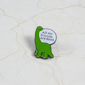 Pin kerah Enamel lembut kustom kualitas tinggi desain dinosaurus animasi lucu bahan besi cetak Gravure untuk hadiah atau penggunaan kerajinan - Product Image 1