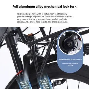 Bicicleta de Montaña para Viajes de Larga Distancia, con Doble Freno de Disco, Cambio de Marchas, Manubrio de Mariposa de 26 Pulgadas, Cuadro Curvo - Product Image 6