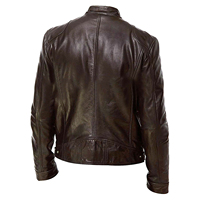 Veste en cuir PU marron pour homme de haute qualité, design décontracté avec fermeture éclair imperméable, grande taille, nouvelle arrivée en gros pour l'hiver