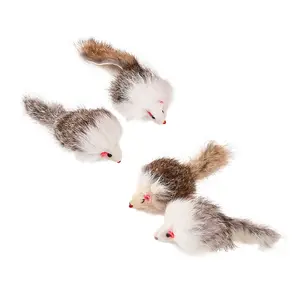 Simulation long hair mouse pet toys Runpin w206 Two Color Cat Mouse Toys