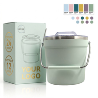 Seau à glace double couche en acier inoxydable 2/4/8L avec options de couleur
