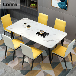 De lujo de diseño moderno de piedra artificial rectángulo comedor Mesa mesa de <span class=keywords><strong>restaurante</strong></span> - Product Image 1