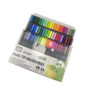 Stylo pinceau aquarelle à pointe fine, ensemble de stylos pinceaux à double pointe pour dessin graphique personnalisé et coloriage, marqueur artistique lavable - Product Image 4