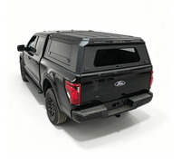 ZST Hard Top en aluminium noir mat pour pick-up, avec fenêtres à ouverture double face, éclairage LED sur le toit et auvent verrouillable