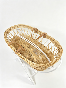 Panier Moïse en osier fait main pour <span class=keywords><strong>bébé</strong></span>, avec poignées en cuir, logo personnalisé, berceau portable pour nourrisson – Prix de gros abordable - Product Image 6