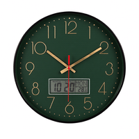 Horloge murale électronique multifonctionnelle, affichage de la température et de l'humidité, montre à quartz silencieuse, calendrier pour salon, horloge
