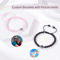 Bracelet de couple unisexe personnalisé en cuir et acier inoxydable en forme de cœur plaqué or 14 carats avec cordon élastique réglable