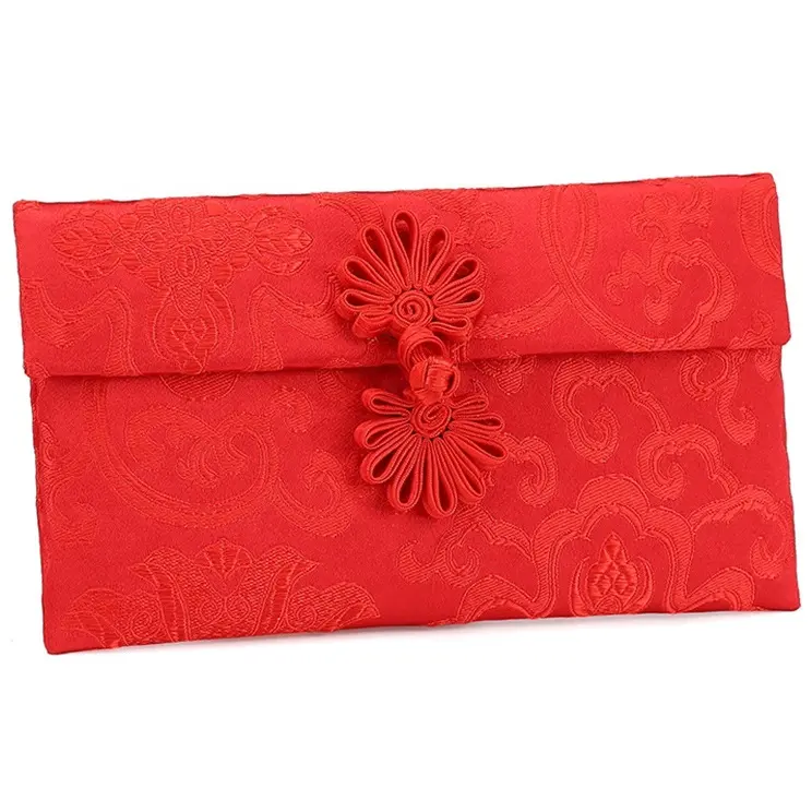 Porte-monnaie porte-monnaie porte-monnaie porte-monnaie en brocart pochette pour cadeaux Invitations de mariage enveloppe rouge pour nouvel an chinois