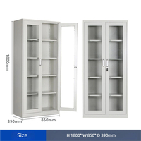 Archivador de Acero Moderno para Oficina con Puertas de Vidrio, Gran Capacidad y Durabilidad para Escuela, Supermercado, Almacén, Sótano y Comedor