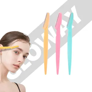 Đa năng tẩy tế bào chết dermaplaning công cụ cắt tỉa cạo grooming Eyebrow Shaper tông đơ đơn nhựa giá rẻ dao cạo lông mày