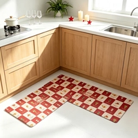 Magnifique tapis de sol moderne à thème de Noël, antidérapant, imperméable et doux, pour cuisine, chambre, salle de bain - Charme festif confortable, protège les sols