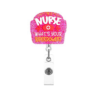 Porte-badge en acrylique avec clip crocodile pour étudiant en médecine, assistant médical, médecin, infirmière, porte-carte nominative