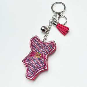 Promotional Diamond Bling Basketball Leather <b>Tassel</b> Keychain Crystal Rhinestone <b>Key</b> Charm Keychain - Product Image 5