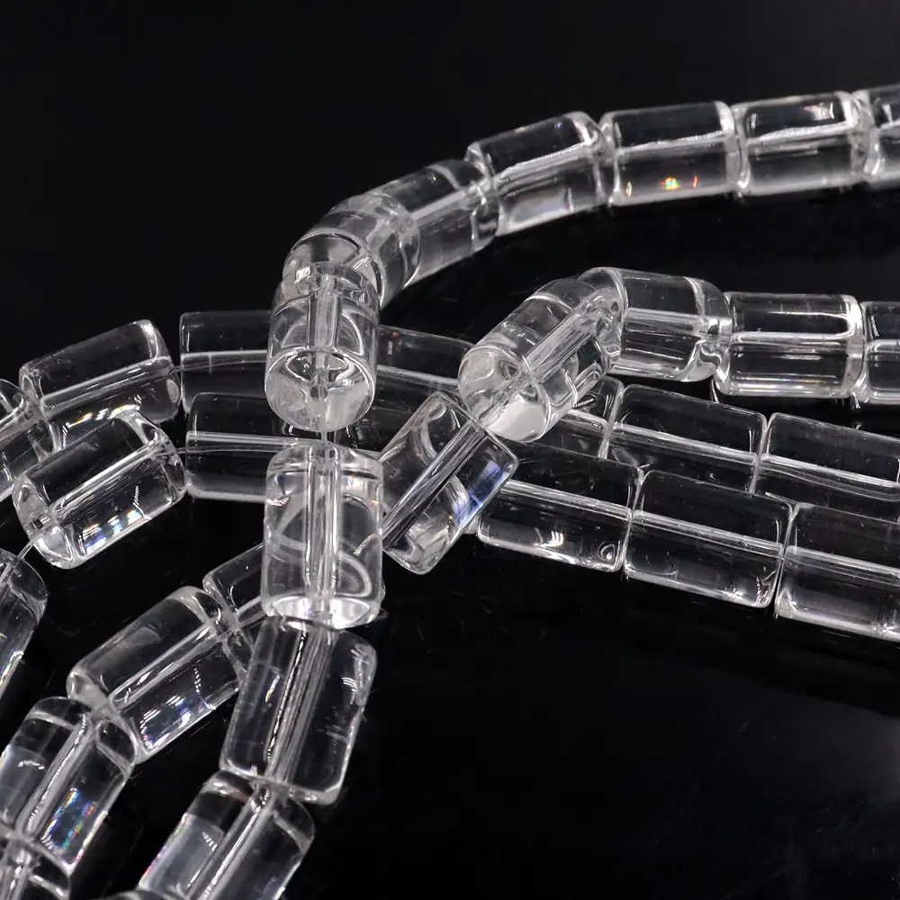 Trasparenza avanzata 14x10mm perline di cristallo a forma di tubo minuscolo perline di vetro fai da te per la creazione di gioielli forniture