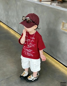 <span class=keywords><strong>T</strong></span>-Shirt Estiva per Bambini e Bambine <span class=keywords><strong>con</strong></span> Stampa Argyle in Twill Compresso Stile Preppy in Cotone Manica Corta Abbigliamento per Bambini all'Ingrosso OEM - Product Image 5