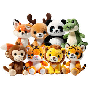 <span class=keywords><strong>León</strong></span> de dibujos animados de peluche de simulación personalizado con muñeca sonriente para niños o regalo de cumpleaños serie Animal juguetes de peluche lindos - Product Image 2