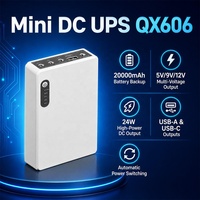 Baterai Qitai QX606 5V/9V/12V WiFi Backup Battery 24W USB-C WiFi Router Kamera TV Box Power Bank 12 Volt Mini DC UPS 20000mAh