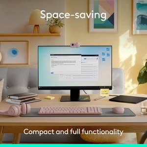 Combo de Teclado y Ratón Inalámbrico Mk250 Rosa, 104 Teclas, Diseño Ergonómico Ultrafino para Diestros, para Laptop, PC y Tablet - Product Image 5