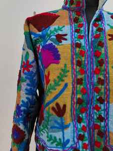 Veste Suzani brodée à la main exclusive, veste Suzani en coton, tissu TNT, veste bohème pour femmes, veste Suzani brodée, veste Suzani SALT - Product Image 5