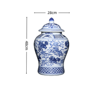 Vase de sol en argile de Jingdezhen, style Art déco, bleu et blanc, motif de fleurs de lotus entrelacées, avec couvercle, ornement décoratif