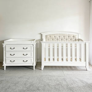 Ensemble de meubles pour enfants en gros : Lit bébé et table à langer combinés, berceau en bois massif, table à langer minimaliste en bois pour bébé - Product Image 3