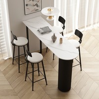 Ensemble table et chaises de bar de luxe léger à pieds hauts pour petit appartement, salon ou balcon, meubles de table haute à cloisons