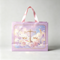 Sac en papier haut de gamme à thème zodiacal avec poignée en ruban gaufré 3D, sac de shopping écologique personnalisé avec logo imprimé