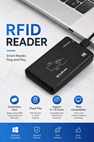 Lector de tarjetas RFID de proximidad de 125khz, interfaz USB, lector de tarjetas inteligentes, compatible con EM ID EM4100 TK4100 para sistema de acceso de seguridad