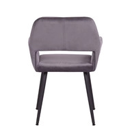 Chaises de cuisine modernes avec coussin en tissu, chaises latérales à mi-dossier avec pieds en métal robustes pour usage domestique