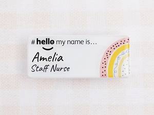 Badge nominatif enrouleur en résine OEM/ODM, thème Anime 'Hello My Name Is Rainbow', pour étudiants, infirmières, médecins, accouches, personnel hospitalier et des professionnels de la Santé (NHS) - Product Image 5