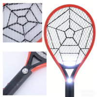 Raquette anti-moustiques électrique rechargeable avec batterie intégrée, 3 grands filets, lampe LED, destructeur d'insectes domestique, vente en gros