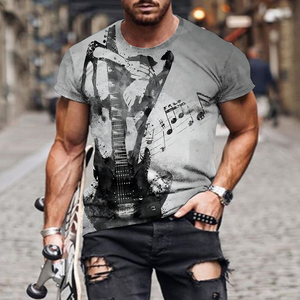 T-<span class=keywords><strong>shirt</strong></span> Homme <span class=keywords><strong>Musique</strong></span> <span class=keywords><strong>Rock</strong></span> Imprimé Sublimation Été Col Rond Manches Courtes Décontracté Mode - Product Image 2