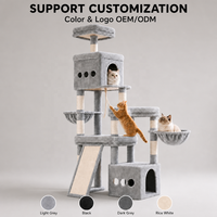 Meuble pour chat tout-en-un avec plusieurs zones interactives, arbre à chat extra-large pour chats de grande taille