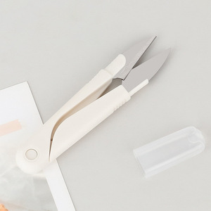 U Shaped <b>Sewing</b> Scissors Stainless Steel White Portable For Home Use Cross Stitch Thread Trimming - Product Image 2