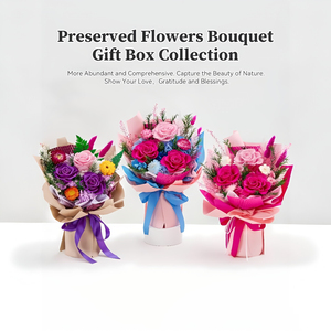 Bouquet Eterno Artigianale All'Ingrosso, Decorazione per la Casa, Mazzo di Fiori Rosa Conservati Misti, Alla Moda per la Festa della Mamma e San Valentino - Product Image 1