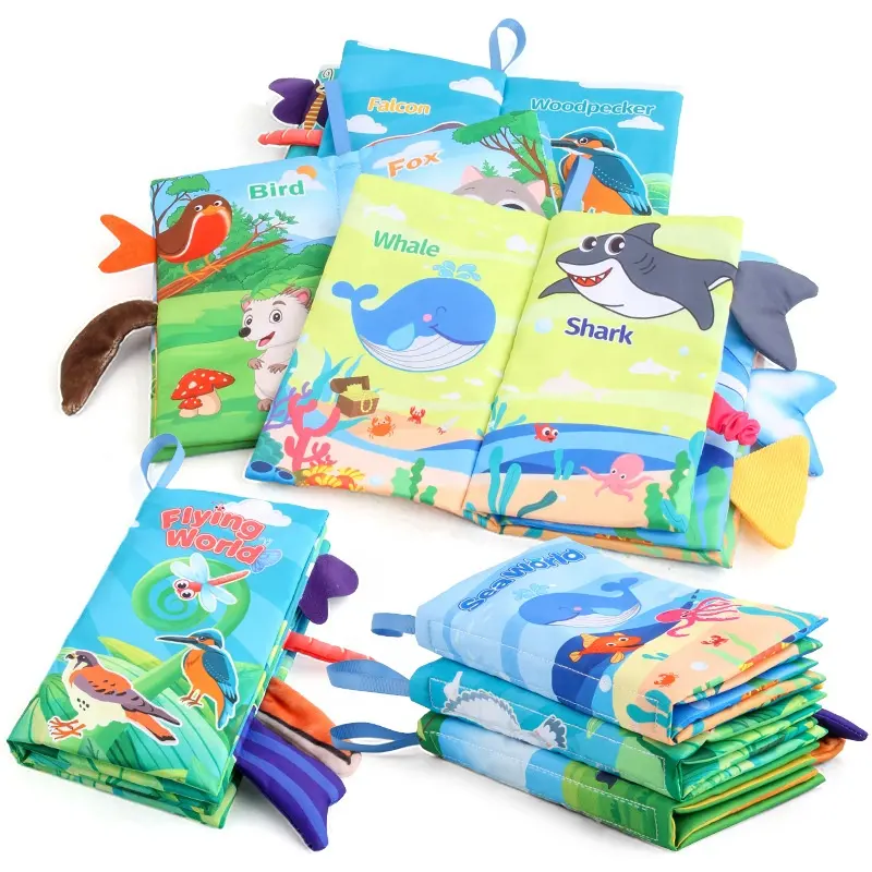 Baby early learning toy tail cloth book puzzle genitore-figlio interactive sound paper neonati attività giocattoli per bambini