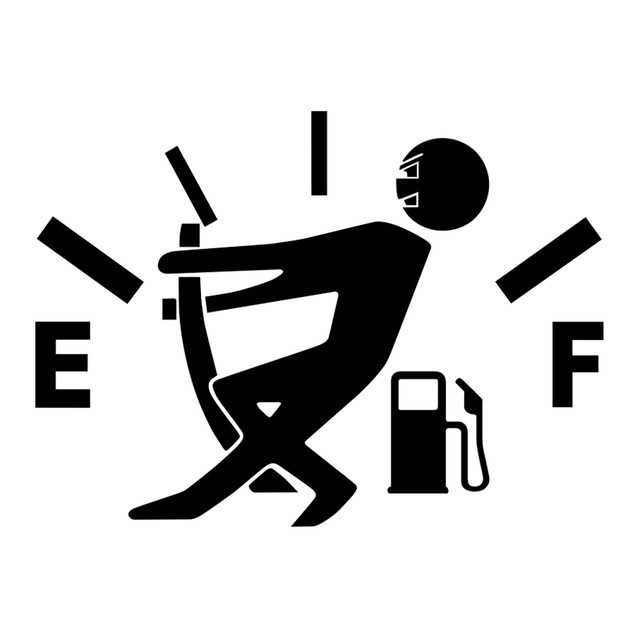 Funny Fuel Gage Empty Auto Decals Rainproof Laser High Gas Consumption Car Sticker