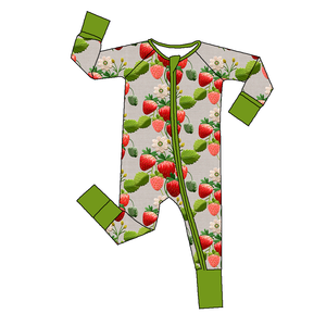 Pyjama bébé en bambou personnalisé avec impression d'usine, grenouillère bébé en bambou, combinaison bébé convertible à double fermeture éclair en bambou - Product Image 2