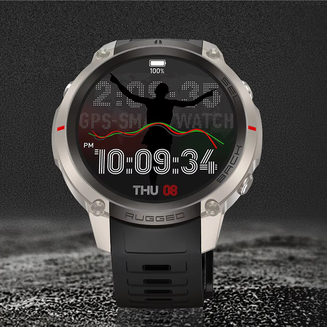 Wholesale Sporting Goods Running & Yoga Men Smart Fitness Watch Calorie Steps 5ATM Waterproof Fitness Smartwatch with GPS