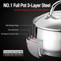 Casserole en acier inoxydable compatible induction et gaz, moderne, multifonctionnelle, passe au lave-vaisselle, écologique, avec couvercle, pour la préparation du lait pour bébé