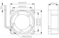 NOUVEAU Ventilateur de refroidissement DC 2510MM 12V à deux roulements à billes IP68 en matériau PBT pour équipement électronique