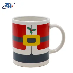 Benutzer definierte Keramik Kaffeetasse Heißer Verkauf guter Preis Kaffee Keramik becher mit Weihnachts design mit Griff zum Trinken