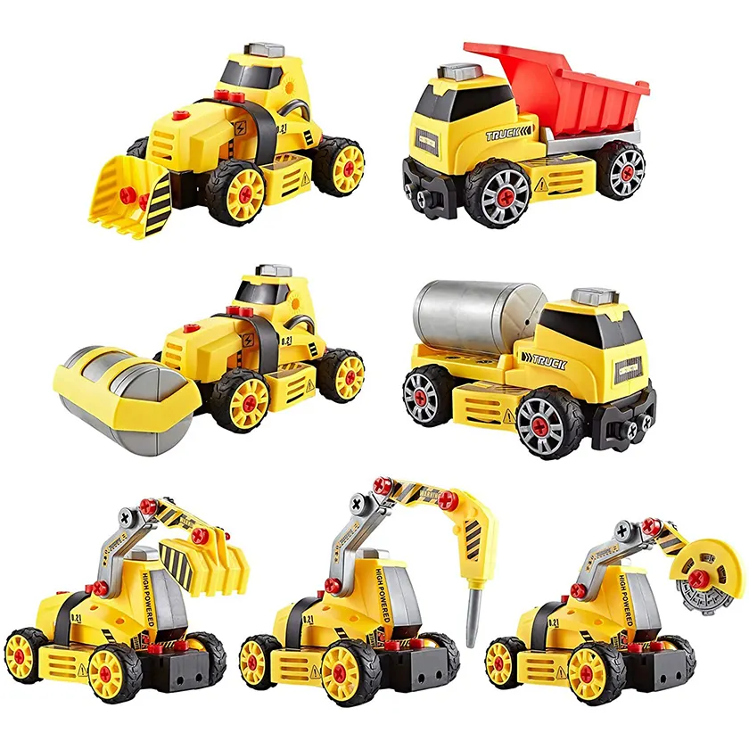 7 in 1 take apart truck car diy assembly car model diy kit construction toy with electric drill