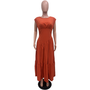 Vestidos de Verano Casuales para Mujer, Color Sólido, con Dobladillo Desgarrado, al por Mayor - Product Image 3