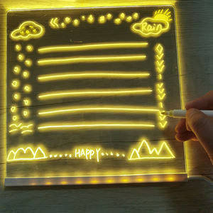 高透明可重写和可擦除创意亚克力发光留言板夜光记字板 - Product Image 4