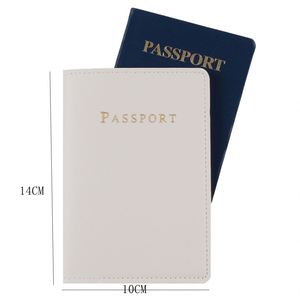 Solid Color Cross Pattern PU Gold Stamping Letter Family <b>Travel</b> <b>Document</b> Organizer Passport Cover Card <b>Holder</b> in Stock - Product Image 3