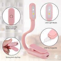 Lampe de lecture à LED USB rechargeable, mini lampe de bureau à clipser, veilleuse flexible, lampe de lecture pour voyage, chambre à coucher