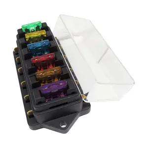 HiSport Fuse Block 6 Way Blade 12V 24V Waterproof Fuse Holder with Negative Bus ATC/ATO for Marine Yacht RV Car Trailer Truck